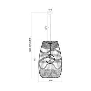 Suspension ARONA NATUREL 1xE14 Ø 400