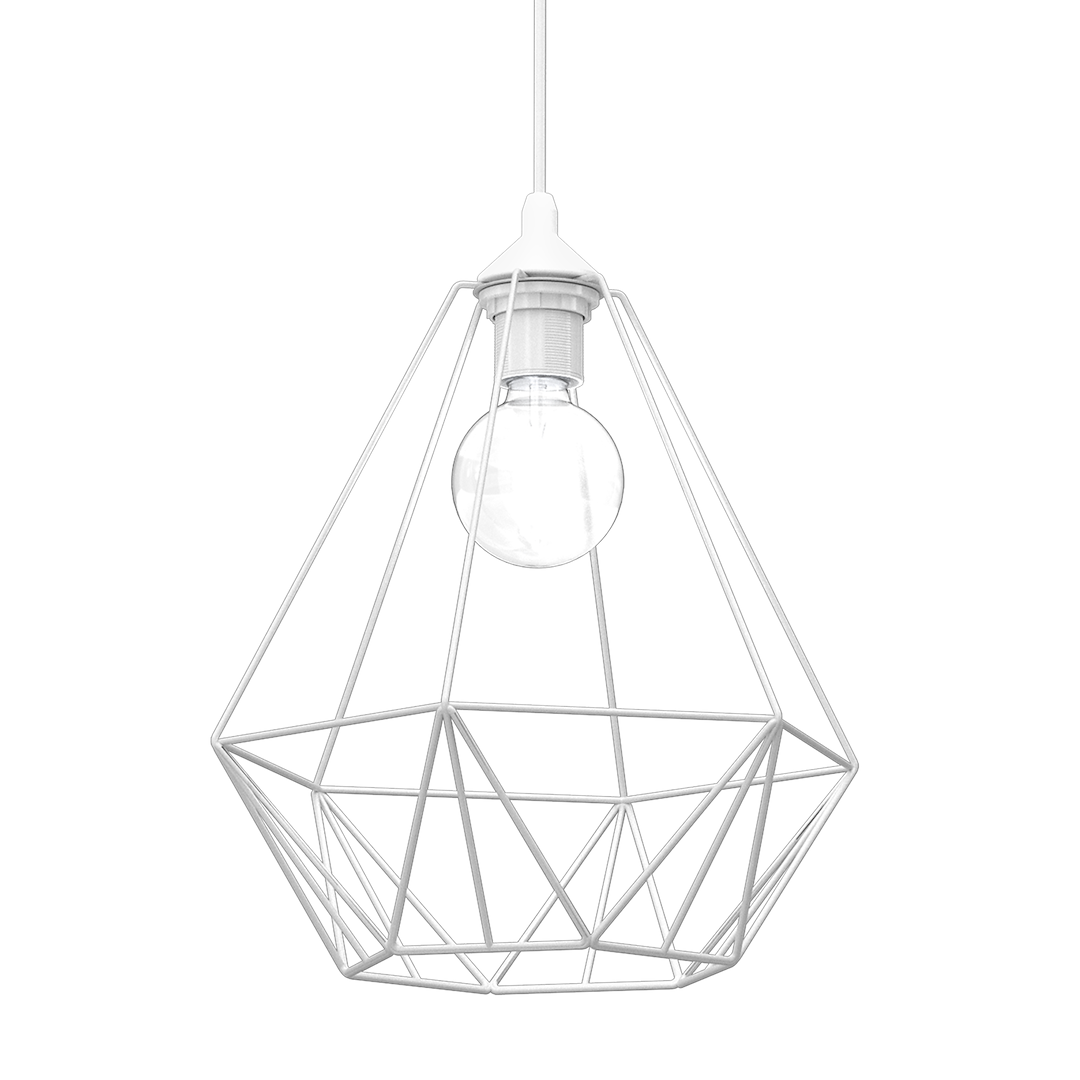 Lampe suspendue BASKET blanche métal filaire réglable design minimaliste Suspension BASKET Blanche 1xE27