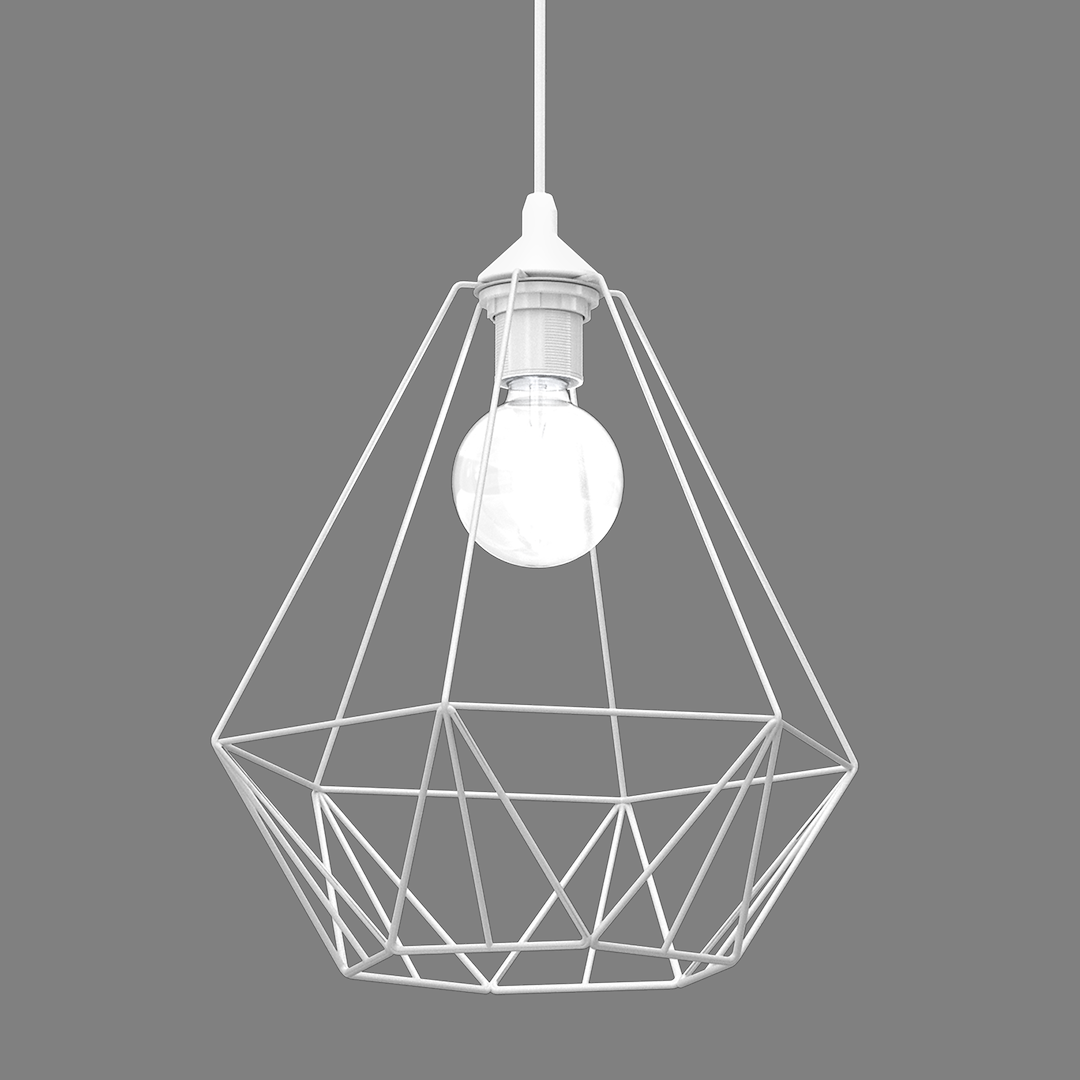Lampe suspendue BASKET blanche métal filaire réglable design minimaliste Suspension BASKET Blanche 1xE27
