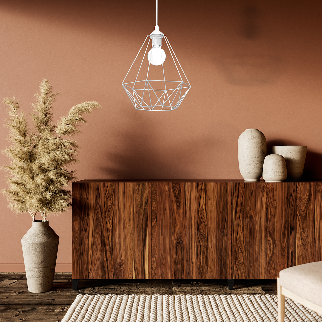 Lampe suspendue BASKET blanche métal filaire réglable design minimaliste Suspension BASKET Blanche 1xE27