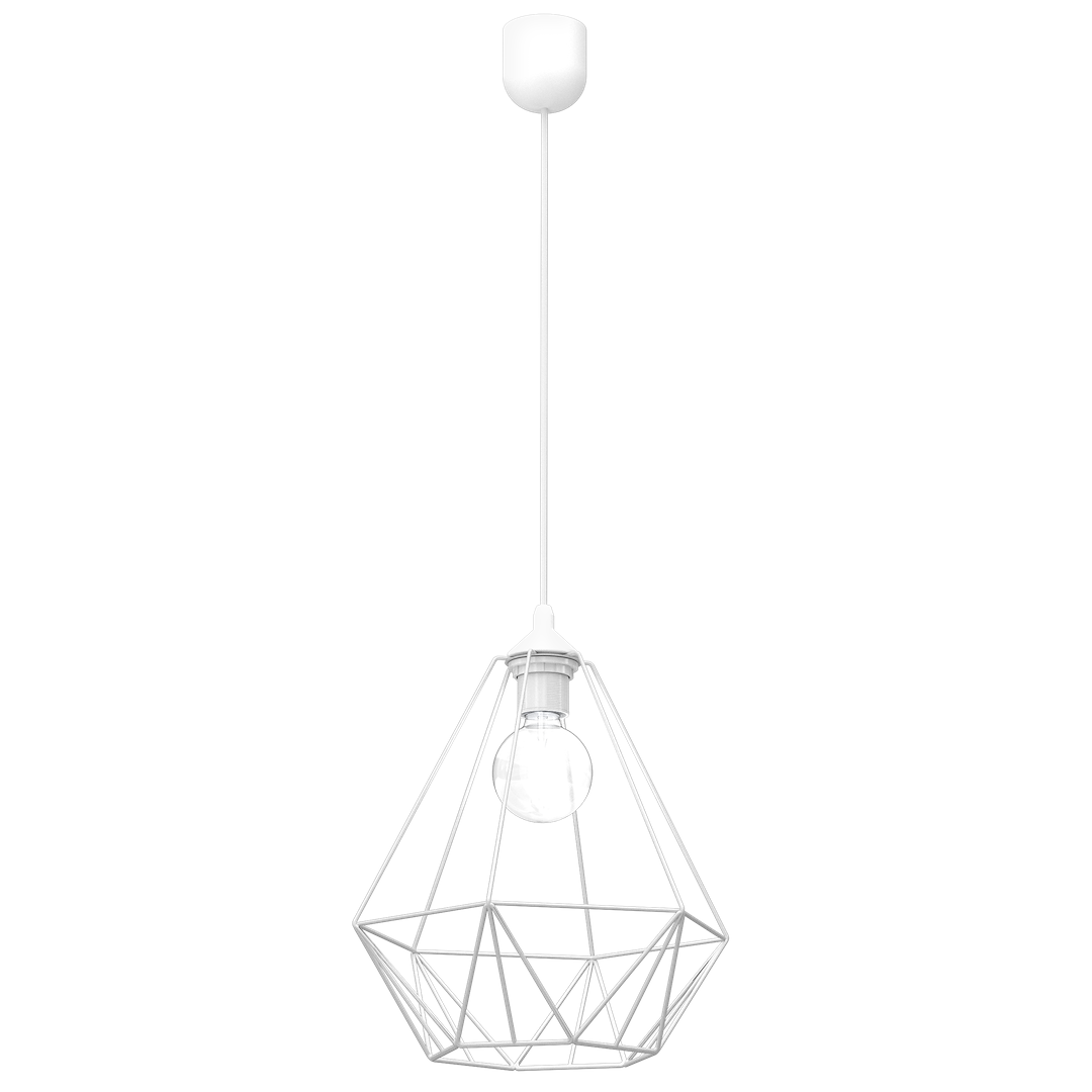 Lampe suspendue BASKET blanche métal filaire réglable design minimaliste Suspension BASKET Blanche 1xE27
