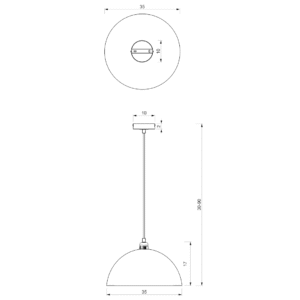 Suspension Beta 1xE27 35cm Blanc/Or
