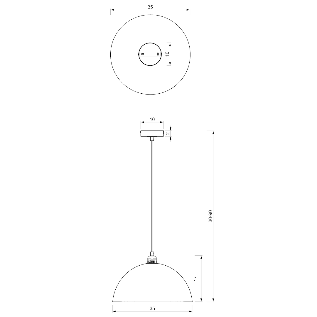 Suspension abat jour beta 1 lumière en métal blanc et doré 35cm Suspension Beta 1xE27 35cm Blanc/Or