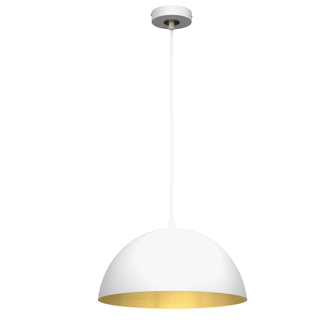 Suspension abat jour beta 1 lumière en métal blanc et doré 35cm Suspension Beta 1xE27 35cm Blanc/Or