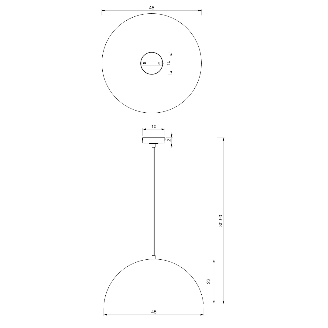 Suspension abat jour beta 1 lumière en métal blanc et doré 45cm Suspension Beta 1xE27 45cm Blanc/Doré