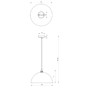 Suspension Beta Noir/Blanc 1xE27 35cm