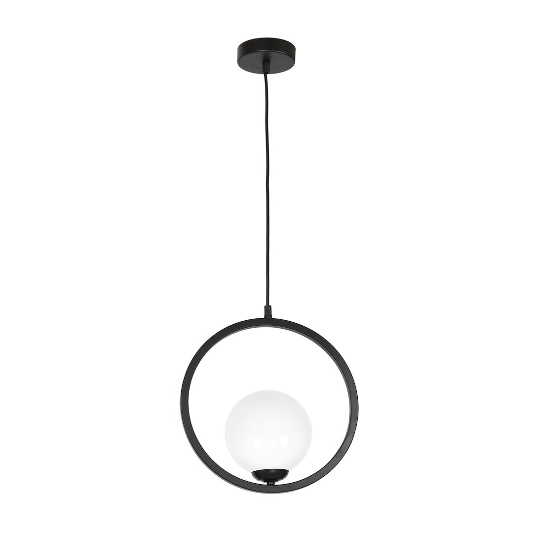 Suspension ovale boston 1 lumière en métal et verre noir 14cm Suspension BOSTON 1xE14
