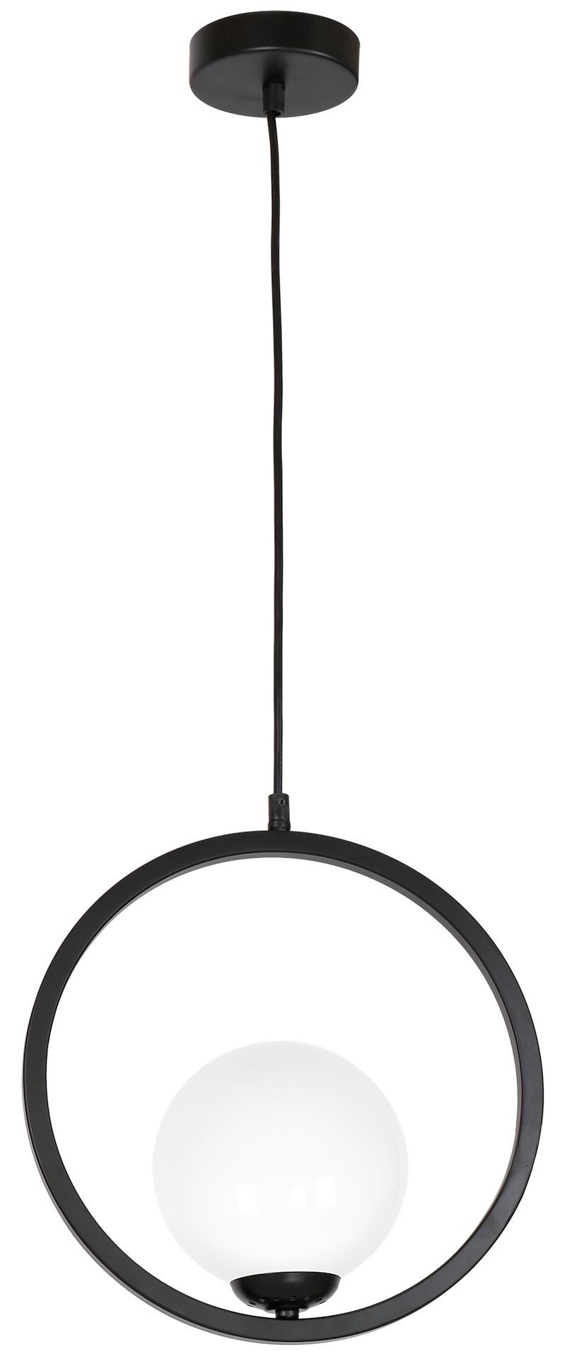 Suspension ovale boston 1 lumière en métal et verre noir 14cm Suspension BOSTON 1xE14