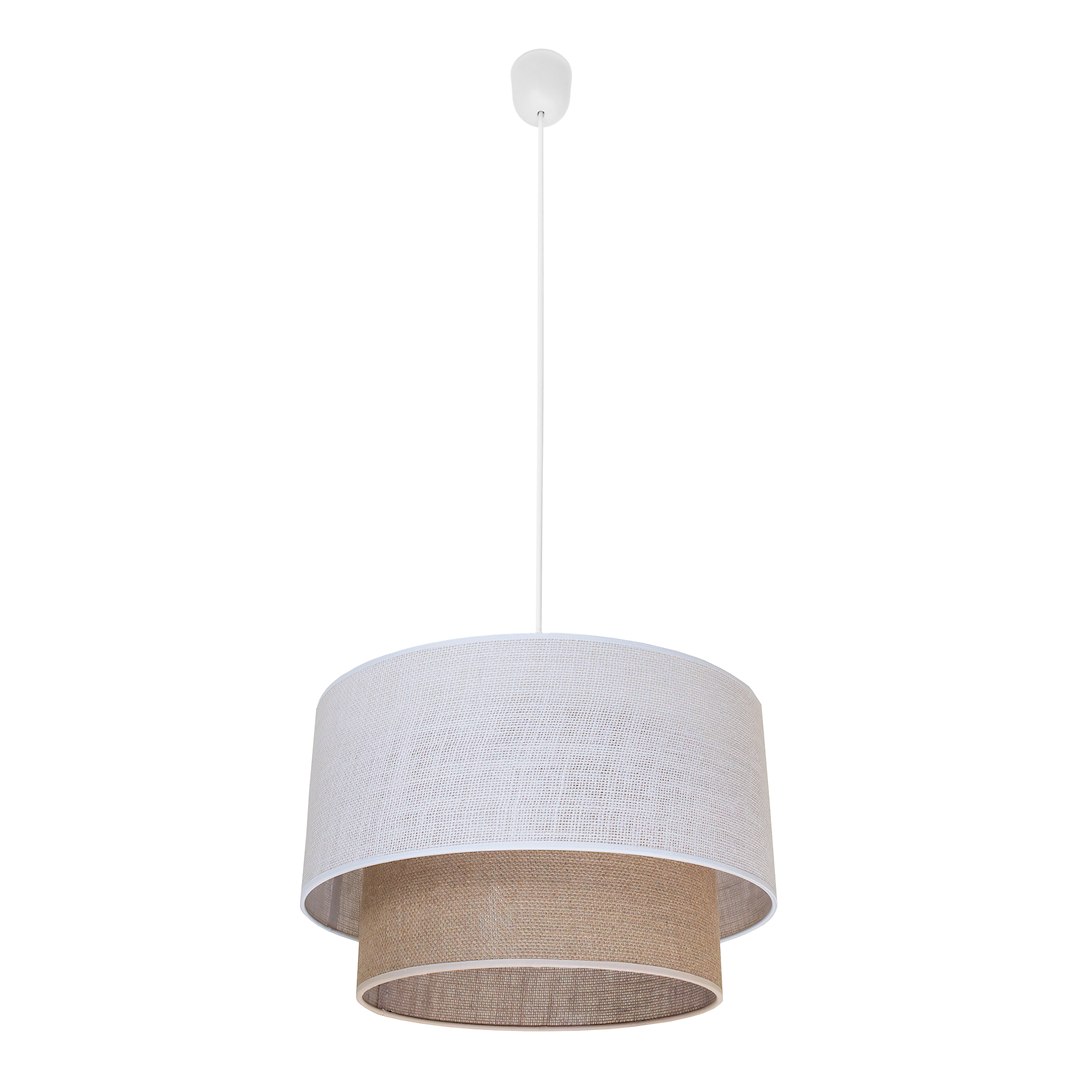 BUENO 40cm Lampe suspendue scandinave en tissu beige et blanc BUENO 35cm Lampe suspendue scandinave en tissu beige et blanc
