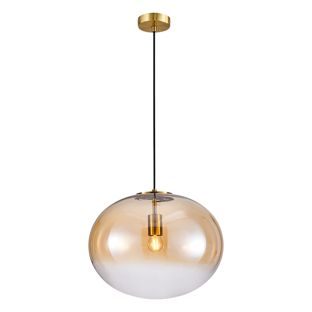 Suspension cloche campania 1 lumière en métal et verre doré 40cm variante b Suspension CAMPANIA 1xE27