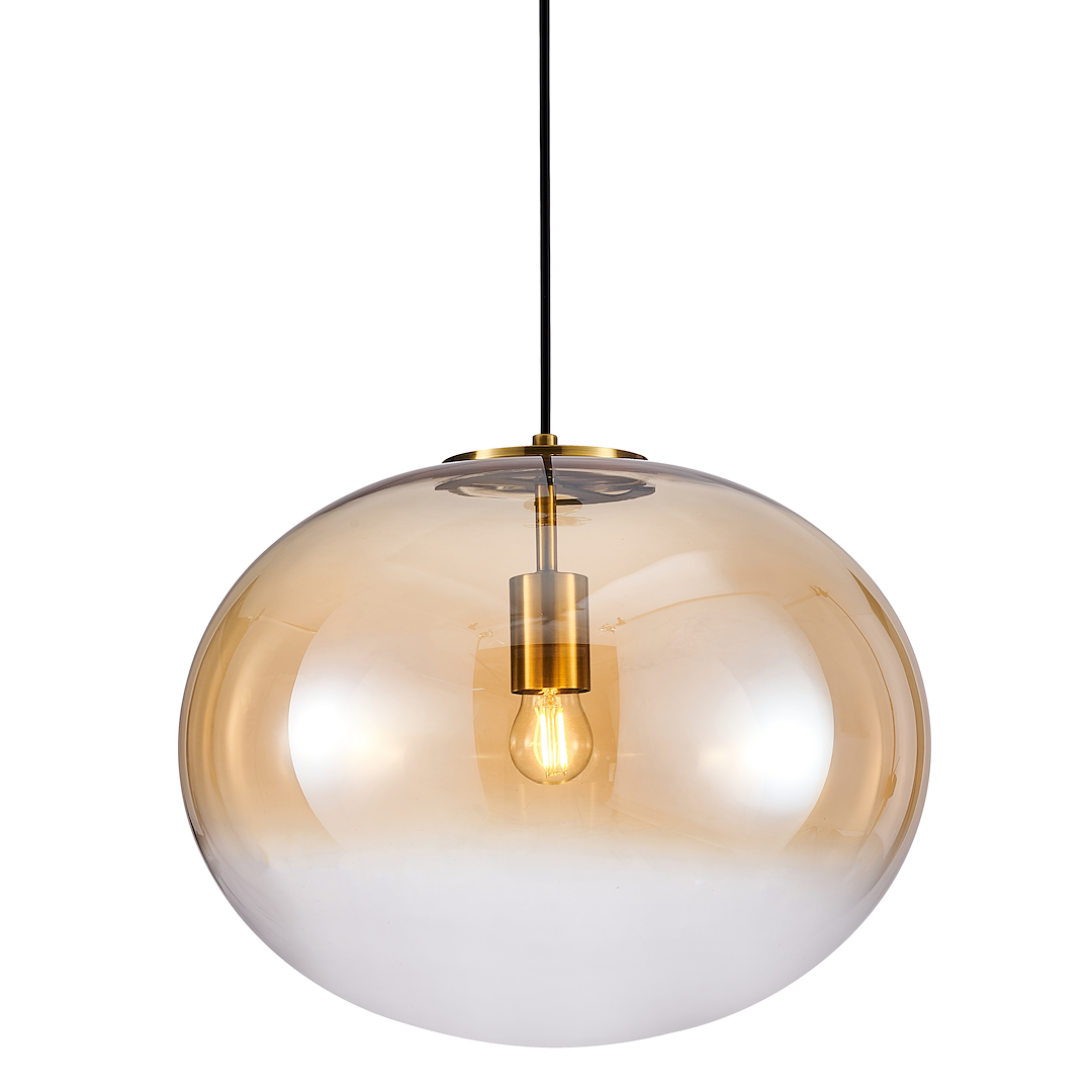 Suspension cloche campania 1 lumière en métal et verre doré 40cm variante b Suspension CAMPANIA 1xE27