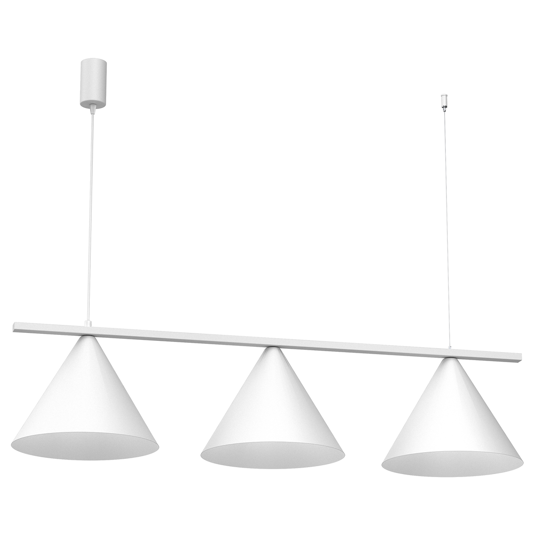 Suspension conique capital 3 lumières en métal blanc 30cm Suspension CAPITAL BLANC 3XGX52