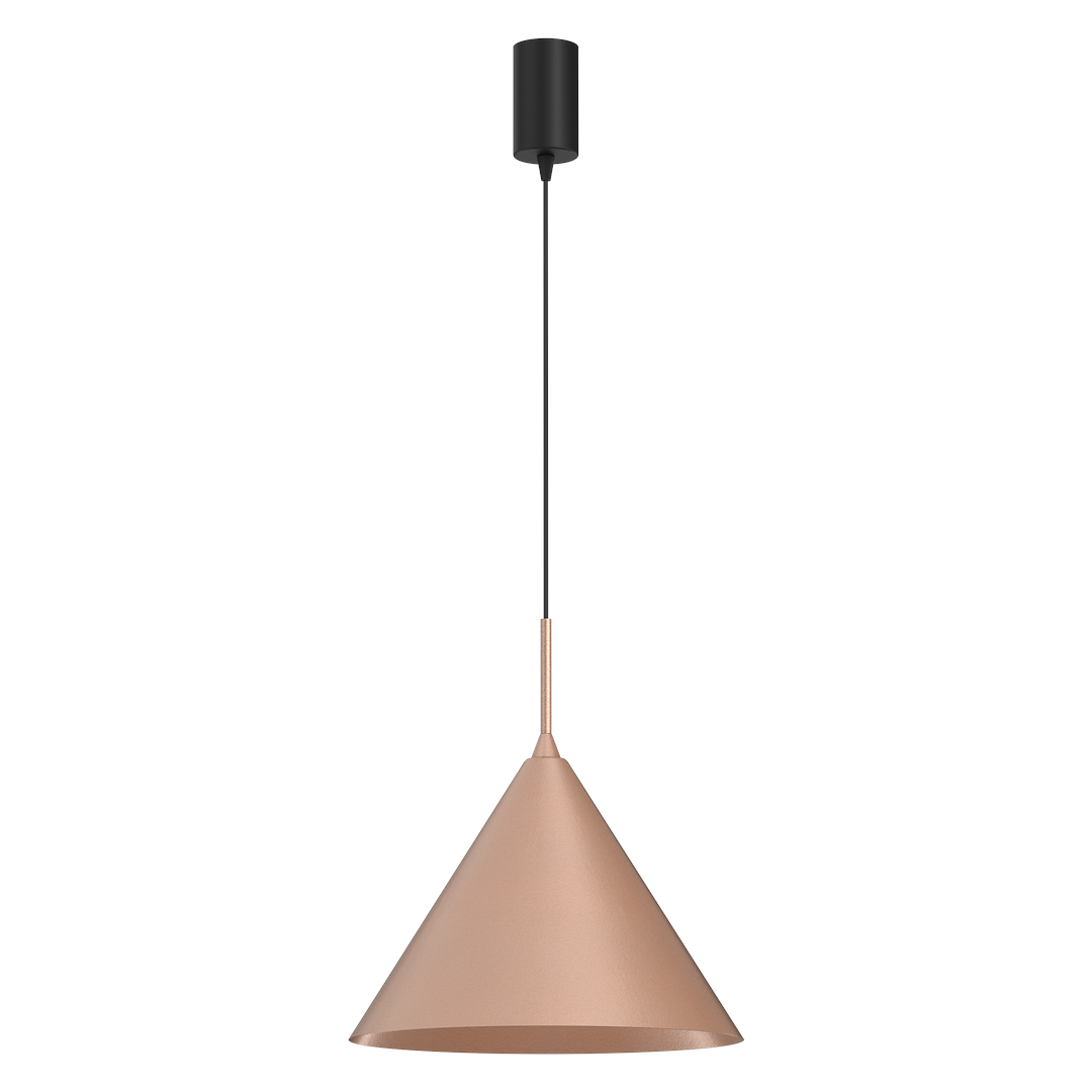 Suspension conique capital 1 lumière en métal cuivré et noir 32cm Suspension CAPITAL ROSE GOLD Ø32cm 1xGX53