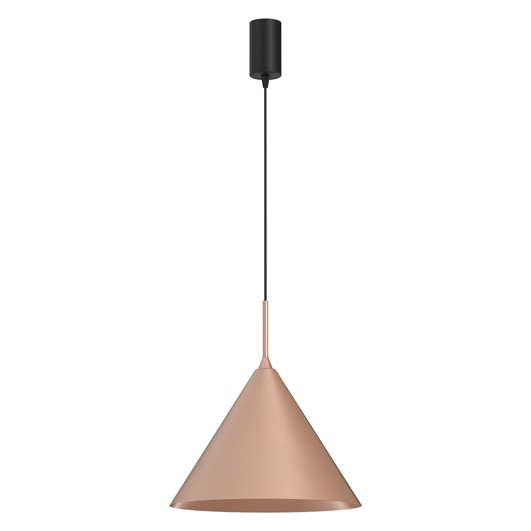 Suspension conique capital 1 lumière en métal cuivré et noir 32cm Suspension CAPITAL ROSE GOLD Ø32cm 1xGX53