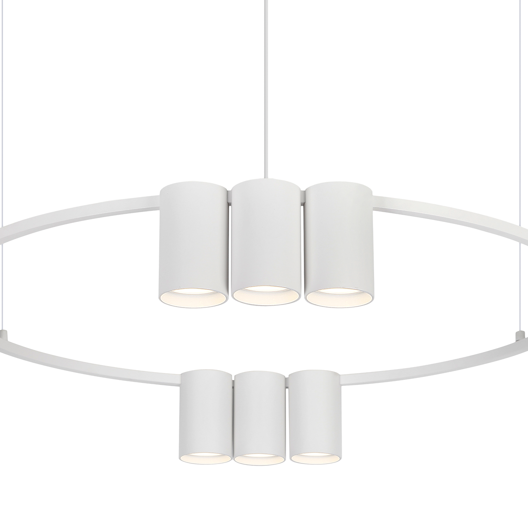 Suspension anneau genesis 10 lumières en aluminium blanc 56mm Suspension (cercle) Genesis 10xGU10 Blanc