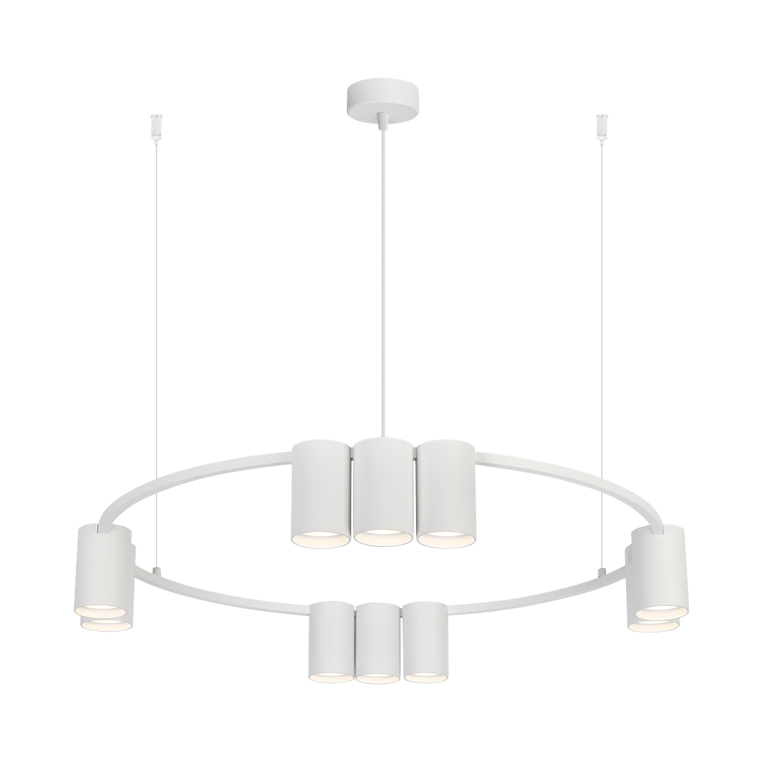 Suspension anneau genesis 10 lumières en aluminium blanc 56mm Suspension (cercle) Genesis 10xGU10 Blanc