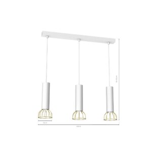 Suspension Dante 3x mini GU10 Blanc/Or