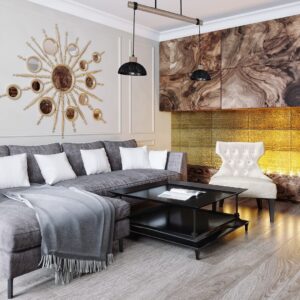 Suspension ERIK Bois patiné/noir scié 2XE27