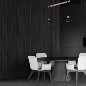 Suspension ERIK Bois patiné/noir scié 2XE27