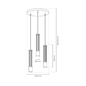 Suspension ESTILO 3xGU10