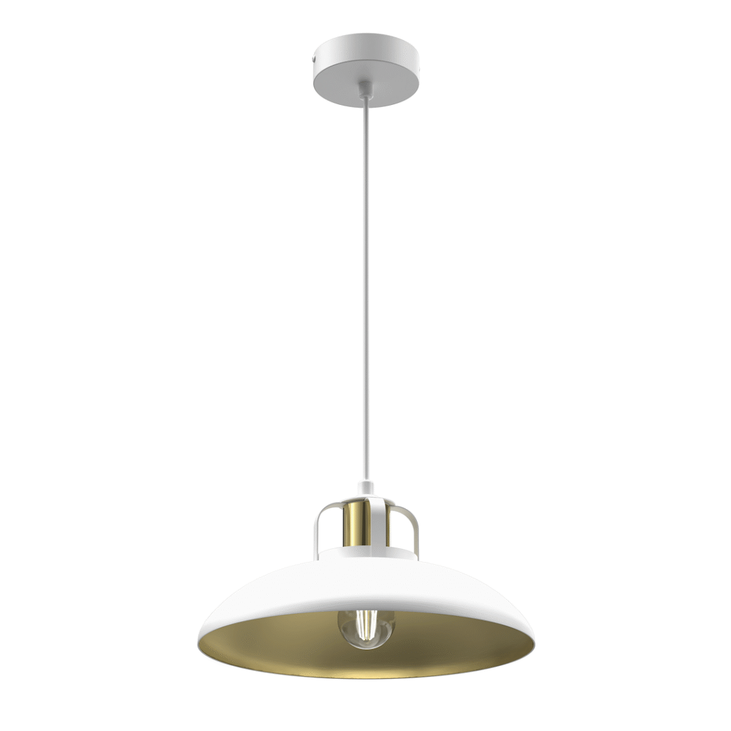 Nouveautés Suspension Felix 1xE27 Blanc/Doré
