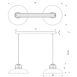 Suspension FELIX VERT/OR 2xE27
