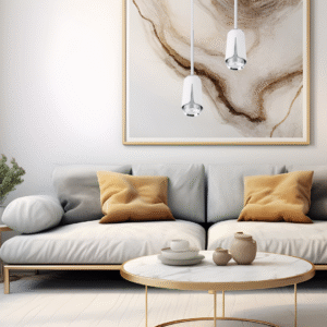 Suspension Fleur Chrome 1xGU10 Blanc