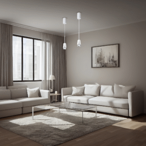 Suspension Fleur Chrome 1xGU10 Blanc