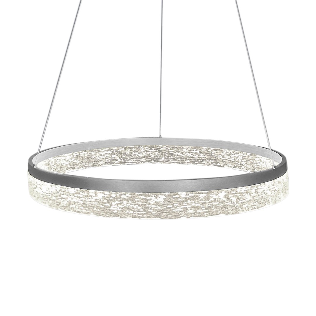 Suspension Moderne GALA SILVER Anneau LED Argenté LED 25W Suspension GALA ARGENT 25W LED