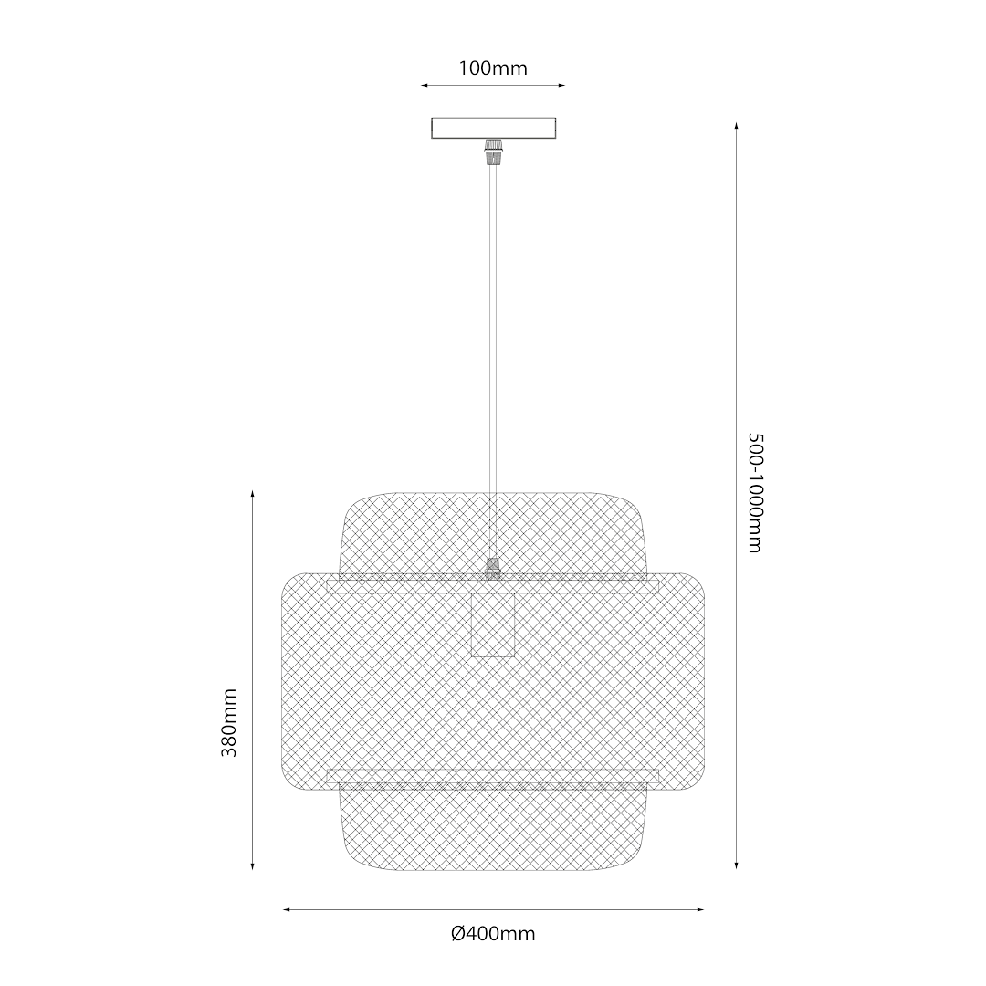 Suspension abat jour hestia 1 lumière en métal et bambou noir 40cm Suspension HESTIA 1xE27