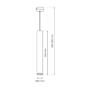 Suspension Hudson Blanc 1xGU10