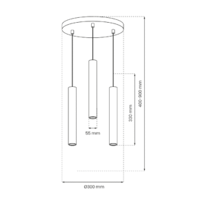 Suspension Hudson Blanc 3xGU10