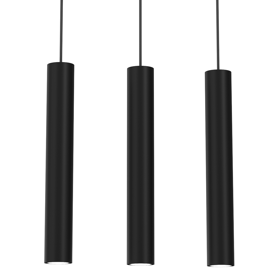 Suspension abat jour hudson 3 lumières noir 55mm Suspension HUDSON NOIRE 3xGU10