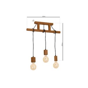 Suspension JACK 3xE27 Chêne