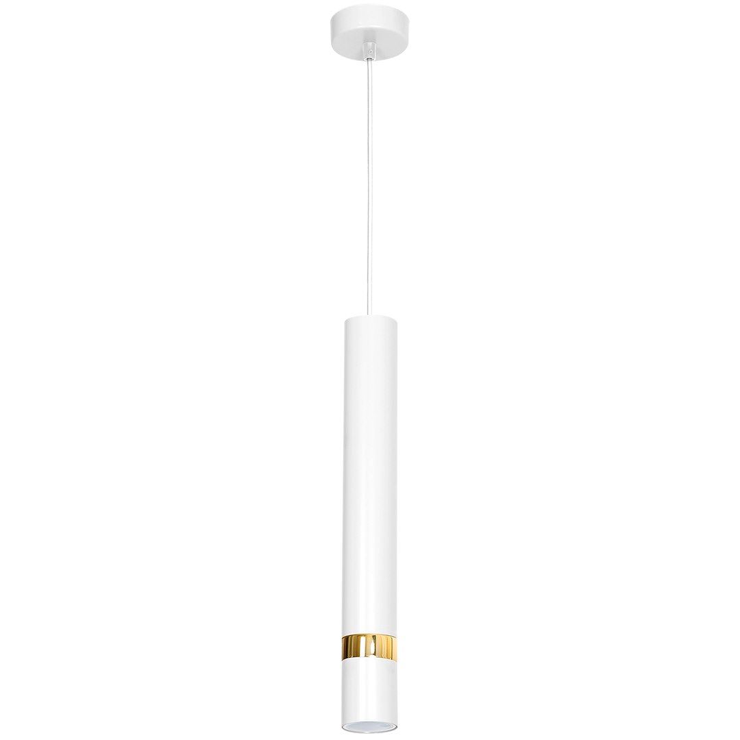 Suspension cylindrique joker 1 lumière en métal blanc et or 55mm Suspension Joker 1xGU10 Blanc/Doré