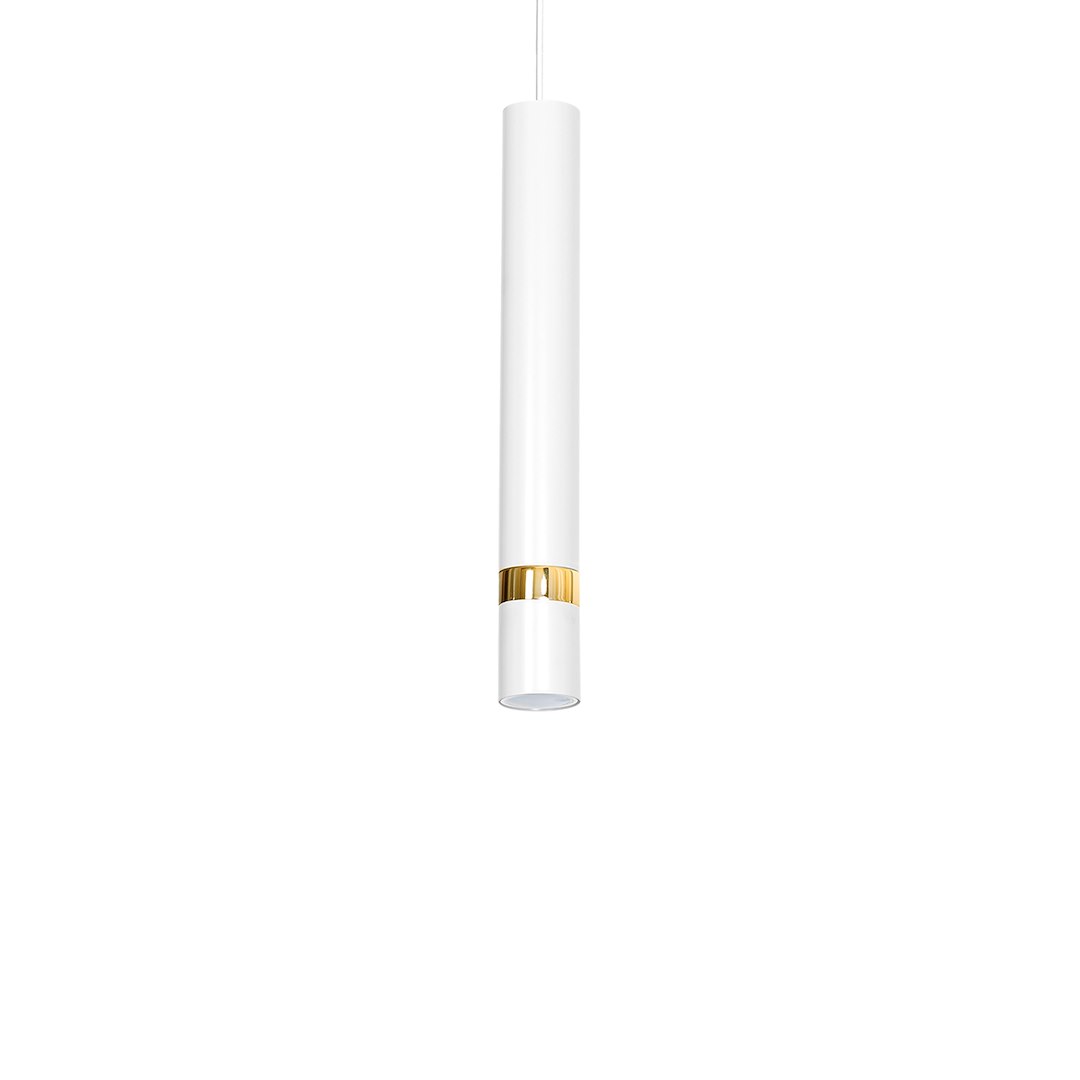Suspension cylindrique joker 1 lumière en métal blanc et or 55mm Suspension Joker 1xGU10 Blanc/Doré