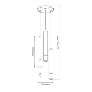 Suspension JOKER CACHEMIRE/OR 3xGU10 (rond)