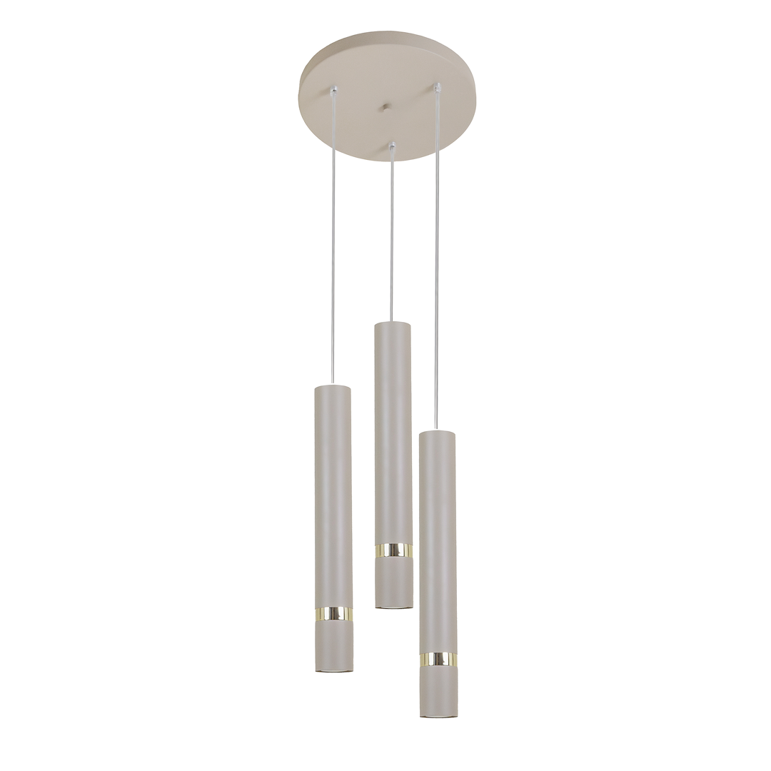 Luminaire Suspension JOKER métal Taupe / Doré 3xGU10 Luminaire Suspension JOKER métal CACHEMIRE / Dorée 3xGU10