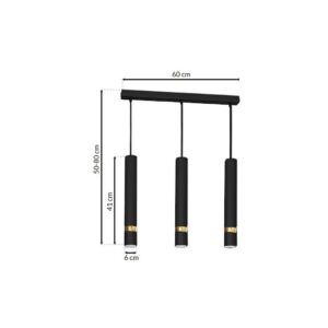 Suspension JOKER NOIR/OR 3xGU10