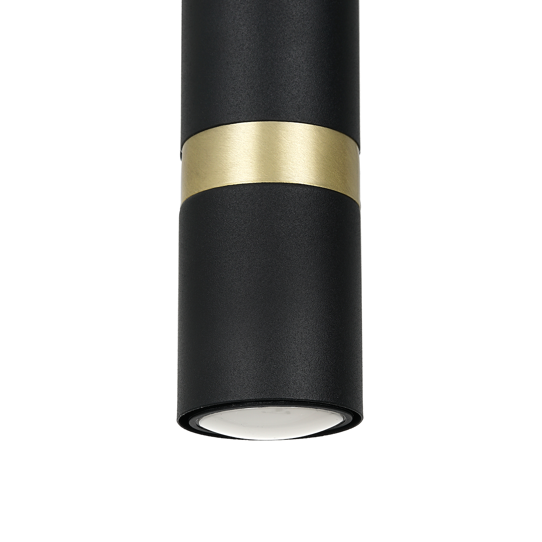 Suspension cylindrique joker 1 lumière noir et or 55mm variante b Suspension JOKER SATIN GOLD 1xGU10