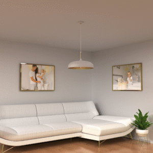 Suspension Lincoln 1xE27 45cm Blanc/Doré