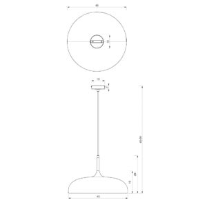 Suspension Lincoln 1xE27 45cm Blanc/Doré