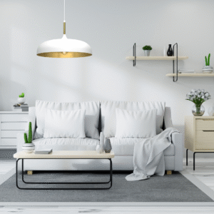 Suspension Lincoln 1xE27 45cm Blanc/Doré