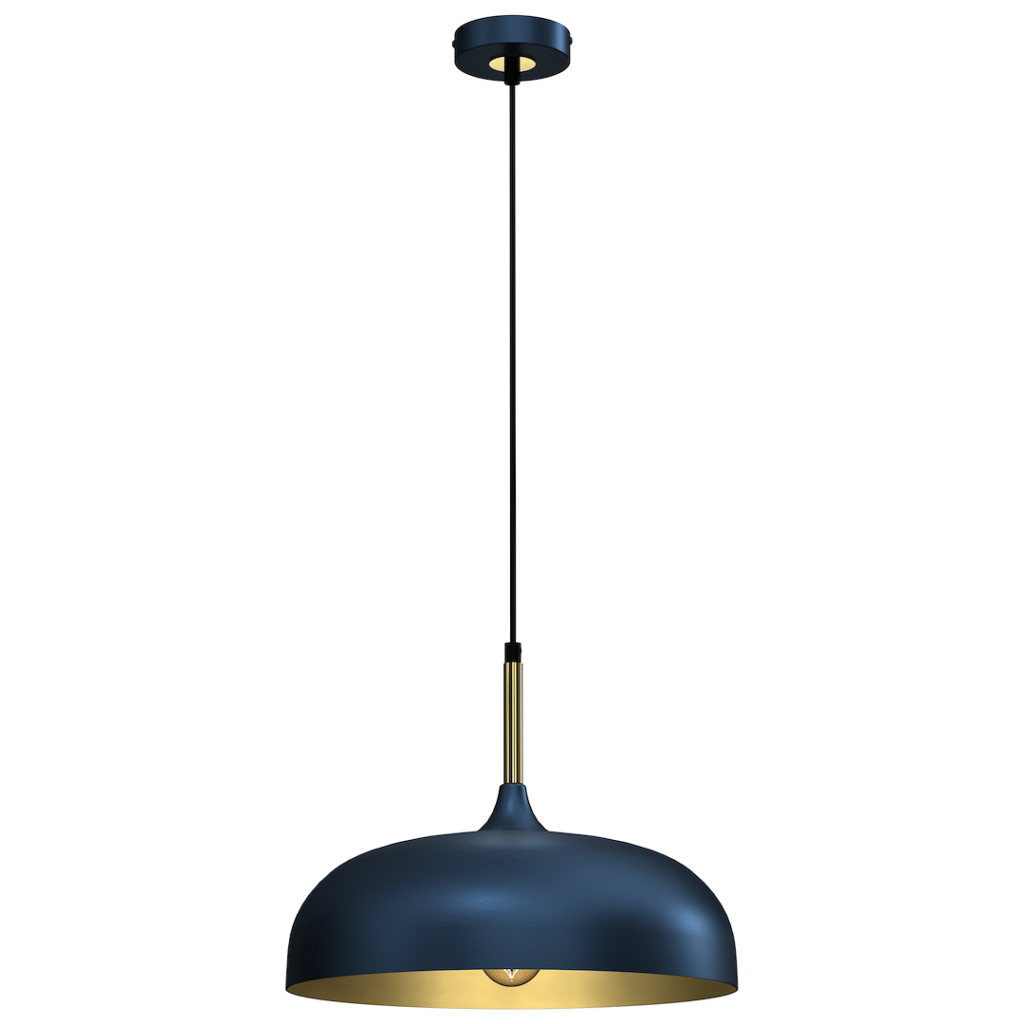 Nouveautés Suspension LINCOLN BLEU/OR 1xE27 35cm