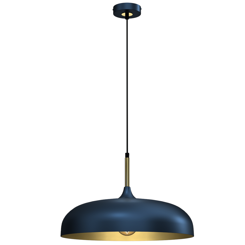 Nouveautés Suspension LINCOLN BLEU/OR 1xE27 45cm