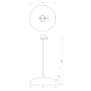Suspension LINCOLN NOIR/OR 1xE27 35cm