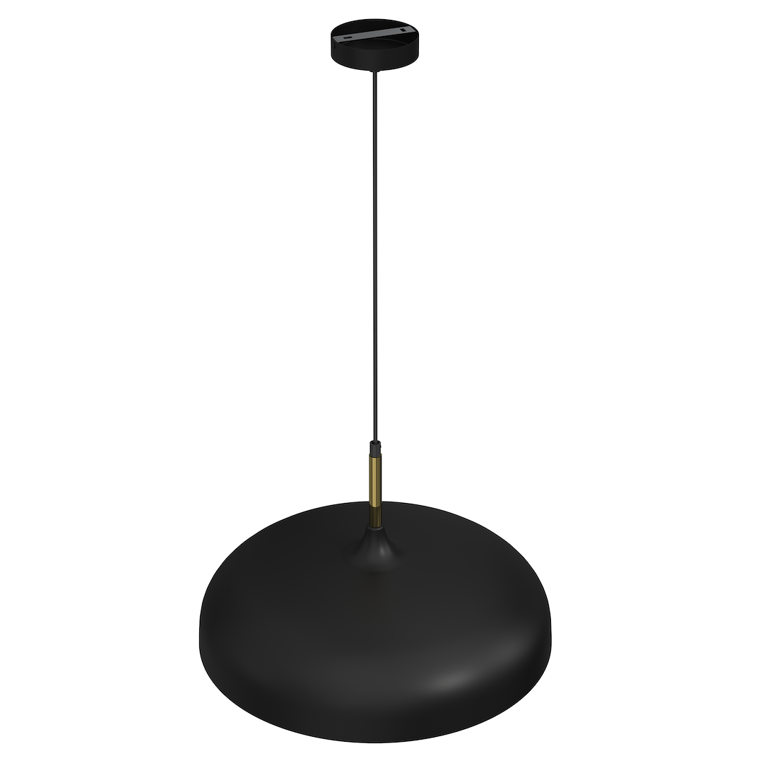 Suspension abat jour lincoln 1 lumière en métal noir et or 45cm Suspension LINCOLN NOIR/OR 1xE27 45cm