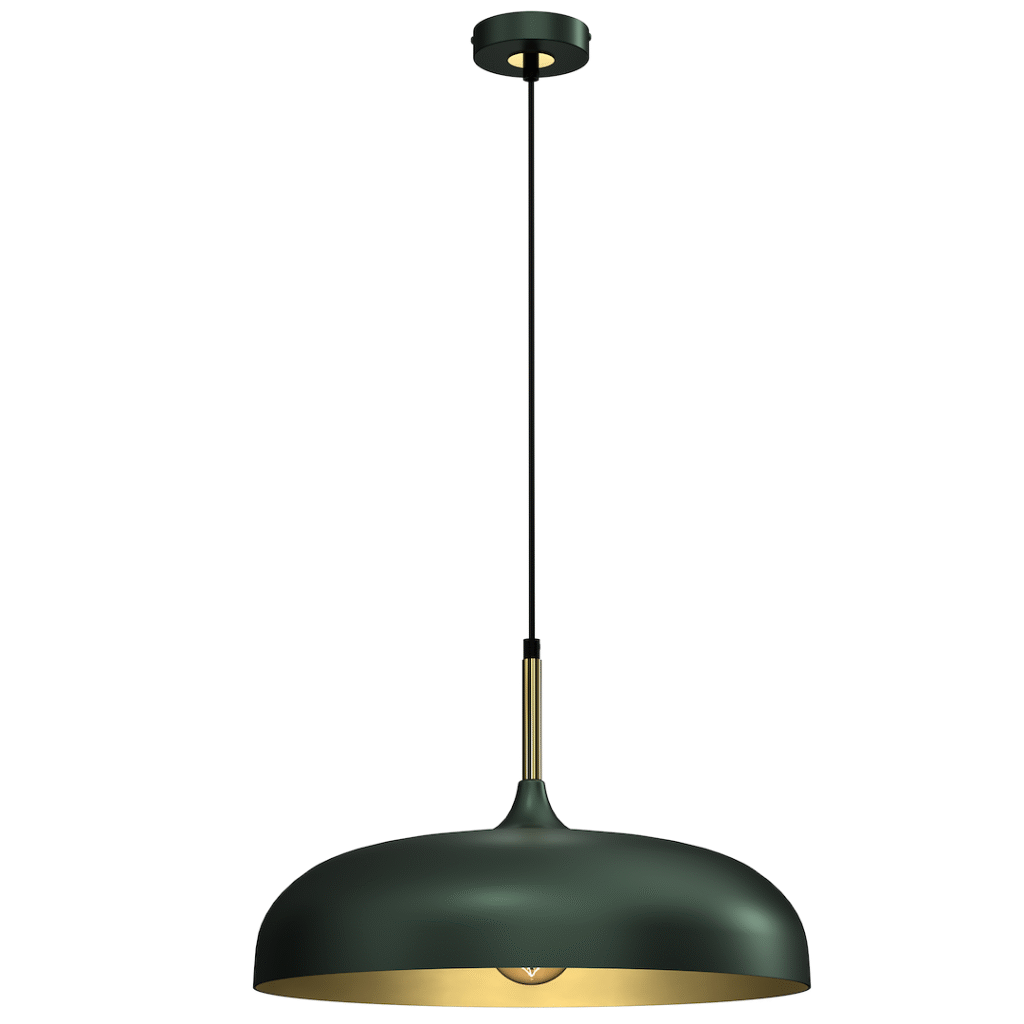 Nouveautés Suspension LINCOLN VERT/OR 1xE27 45cm