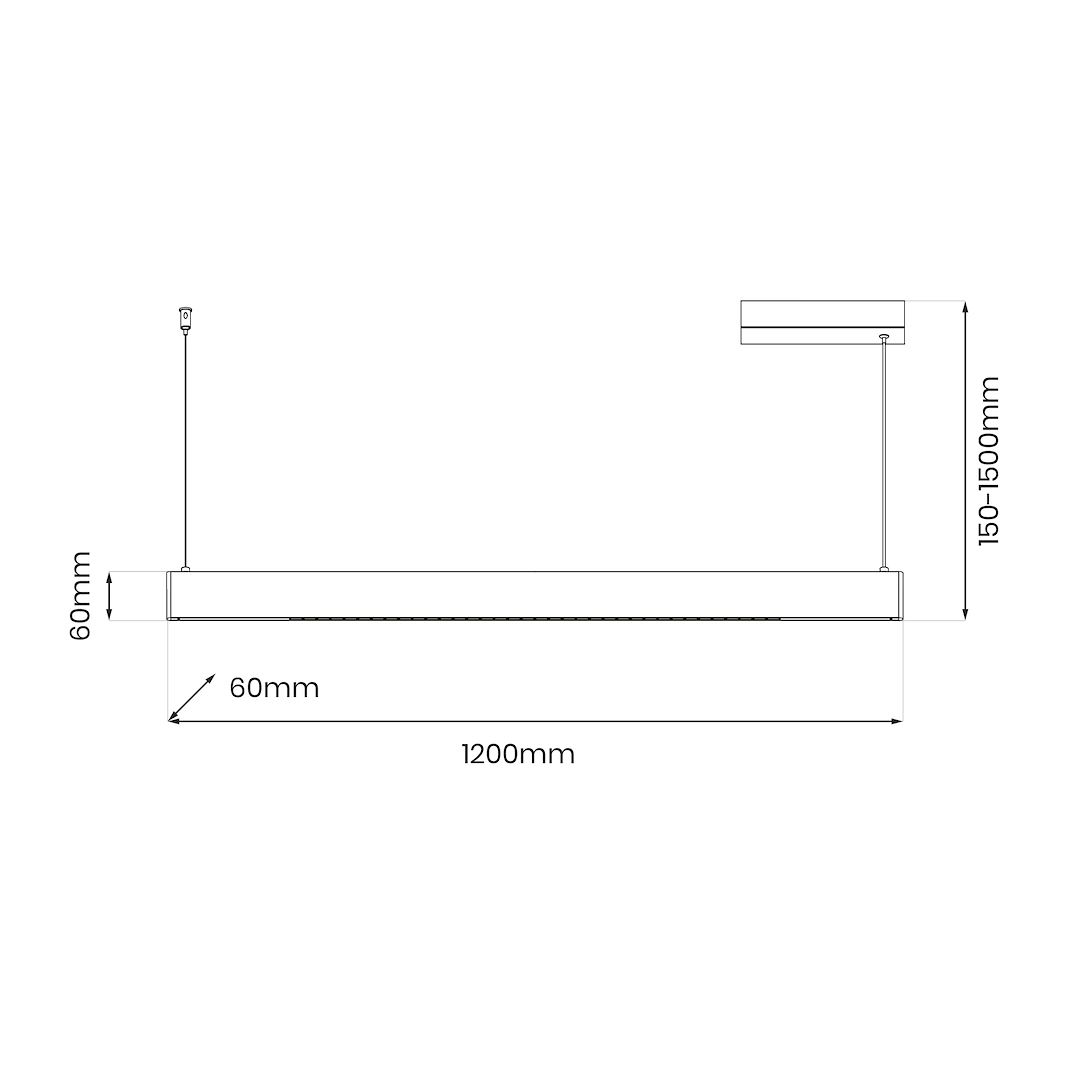 Linea Luminaire Suspension linéaire Blanche 36W LED CCT 3000K-4000K-5700K Suspension Linea Blanc 36W LED 3000K-4000K-5700K