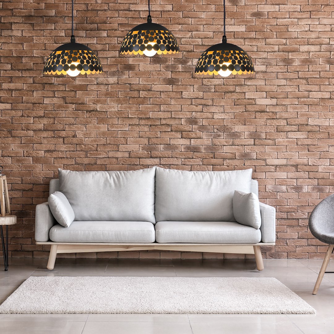 Suspension sphérique lisa 3 lumières en métal noir 18cm Suspension LISA NOIRE 3xE27